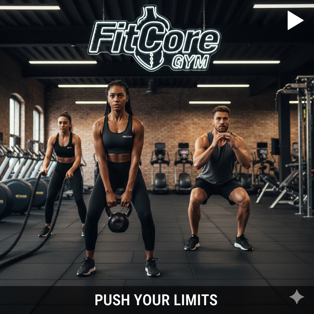 Fitness commercial in production